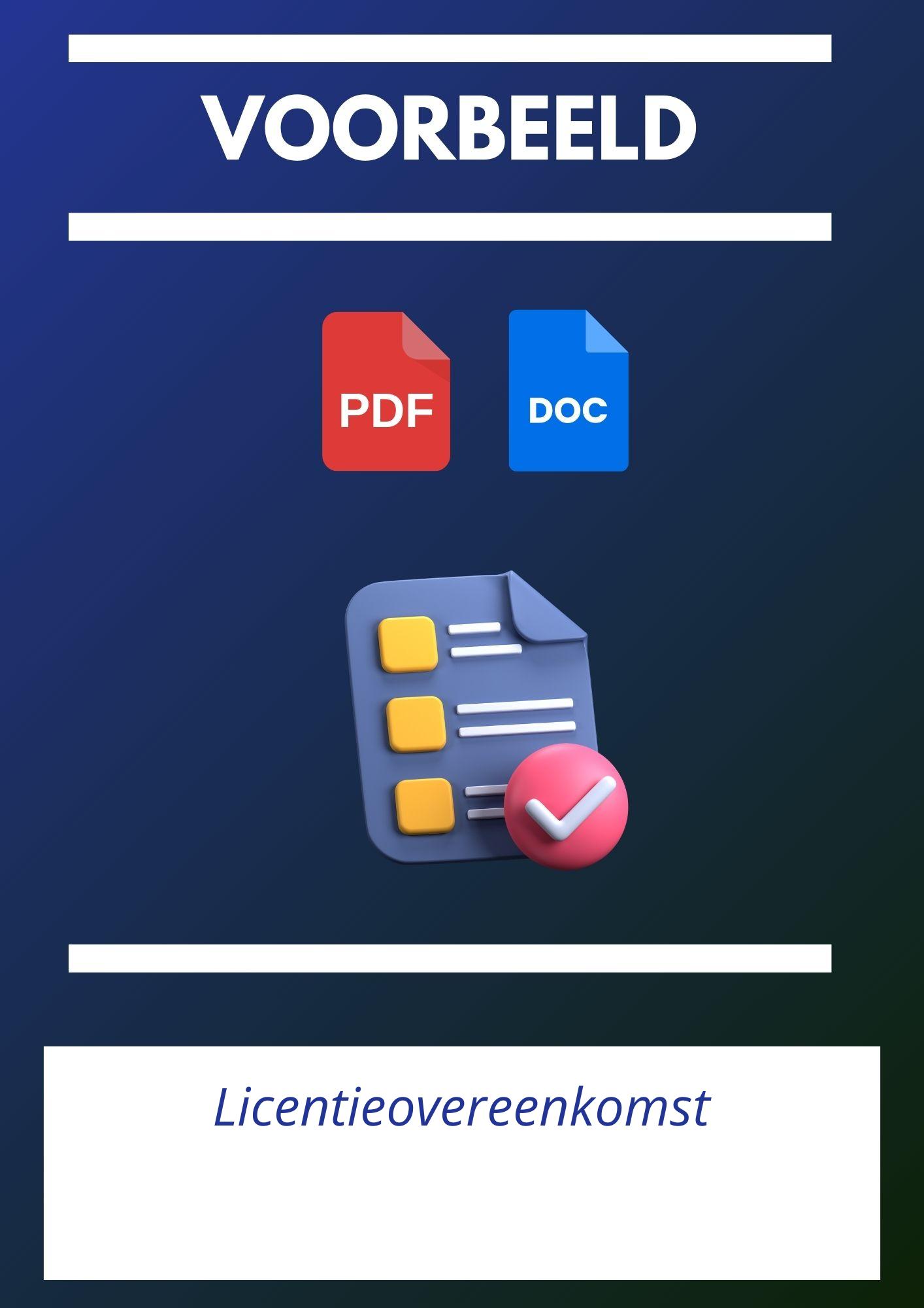 Licentieovereenkomst Voorbeeld